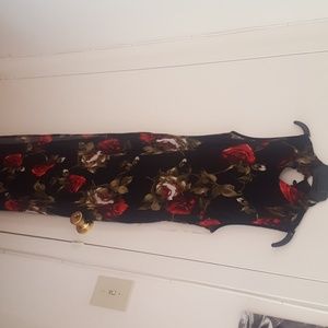 Flower sheer dress/body suit attached